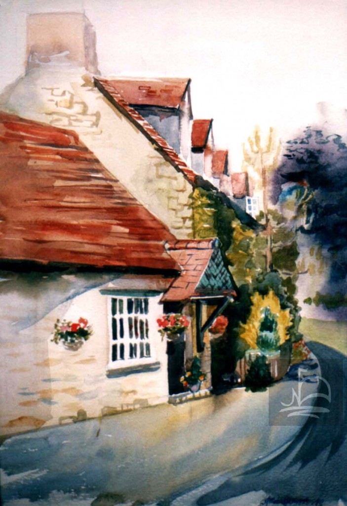Watercolour of an Old English House by Nadine Platt