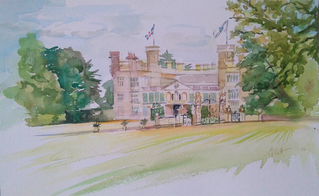 Castle Ashby Watercolour by Nadine Platt