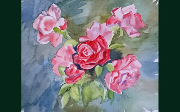 Bouquet of Roses Original Watercolour by Nadine Platt
