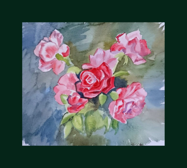Bouquet of Roses Original Watercolour by Nadine Platt