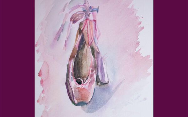 Ballet Shoes Watercolor by Nadine Platt