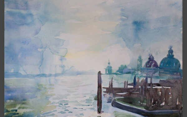 Watercolour Winter Venice 1 by Nadine Platt