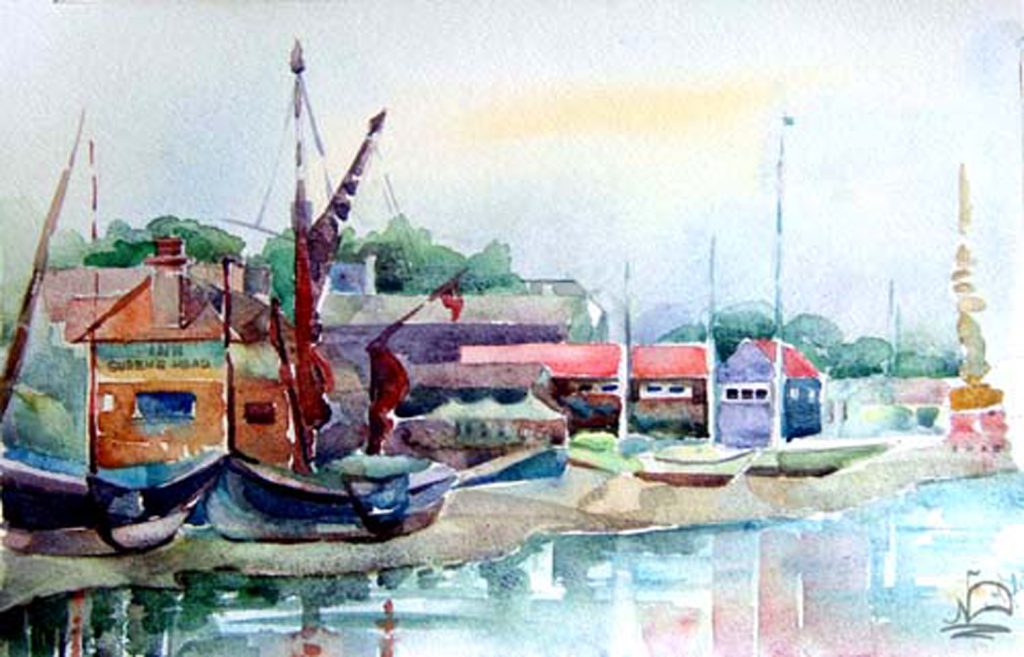 Watercolour painting of Maldon Queen's Head Inn by Nadine