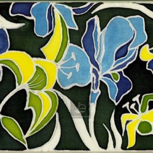 Irises Silk Painting by Nadine Platt